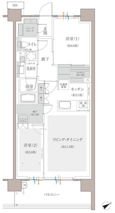 多摩川シーズンズ 間取り C21 type(先着順販売住戸)