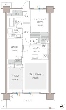 多摩川シーズンズ 間取り C29 type(第二期販売予定住戸)