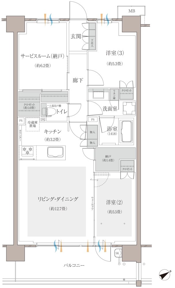 多摩川シーズンズ 間取り C19 type(先着順販売住戸)