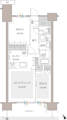 多摩川シーズンズ 間取り C43b type(先着順販売住戸)