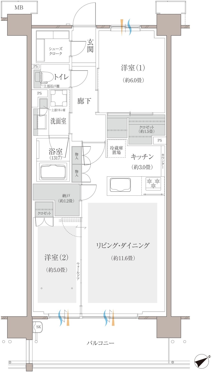 多摩川シーズンズ 間取り C20 type