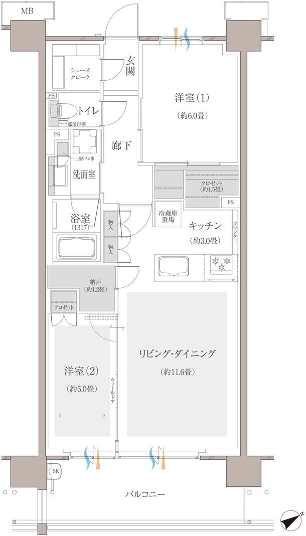 多摩川シーズンズ 間取り C20 type