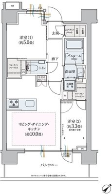 クリオ神奈川新町ステーションフロント 間取り B1タイプ
