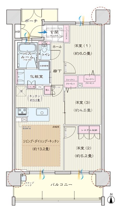 モアグレース新瑞橋アクシス 間取り C TYPE