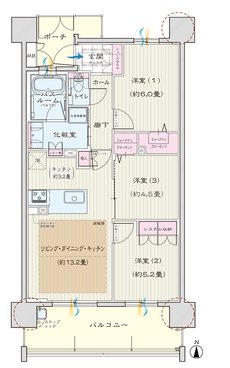 モアグレース新瑞橋アクシス 間取り C TYPE