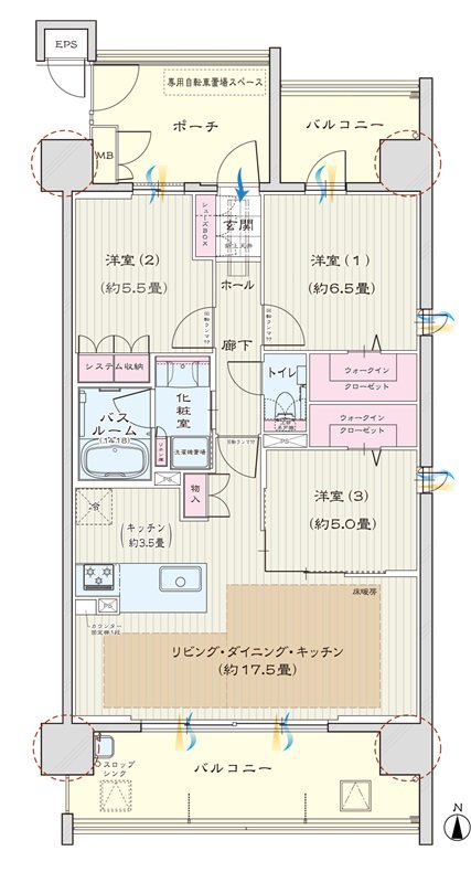 モアグレース新瑞橋アクシス 間取り D TYPE