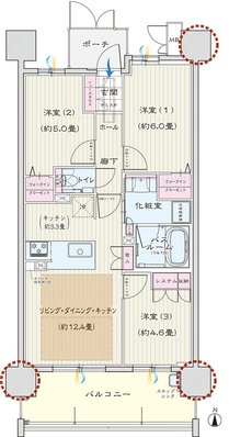 モアグレース新瑞橋アクシス 間取り B TYPE