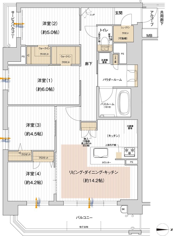 プレサンス ロジェ 甲子園口ルミエ 間取り Aタイプ