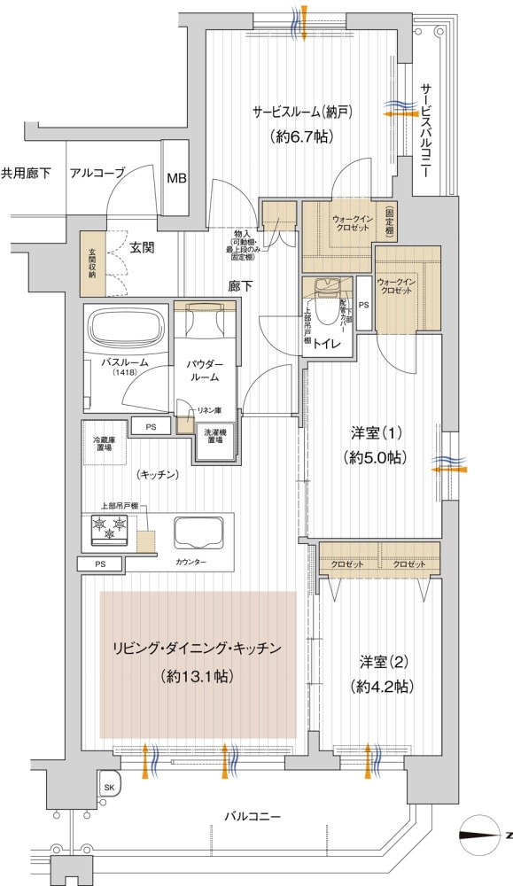 プレサンス ロジェ 甲子園口ルミエ 間取り Dタイプ