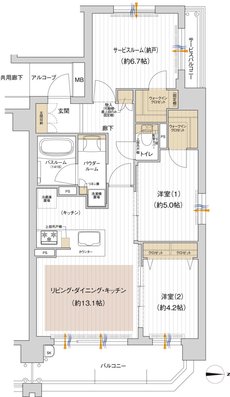 プレサンス ロジェ 甲子園口ルミエ 間取り Dタイプ