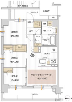 プレサンス ロジェ 甲子園口ルミエ 間取り Eタイプ