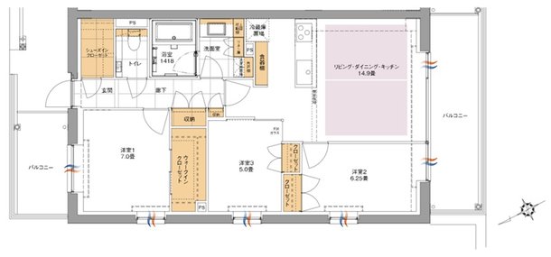 バースシティ・ザ・マーク宮前平サウス 間取り Cタイプ
