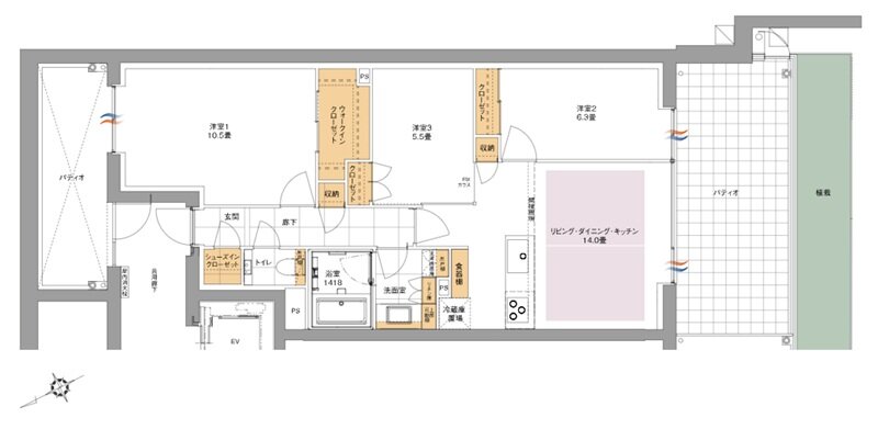 バースシティ・ザ・マーク宮前平サウス 間取り Bタイプ