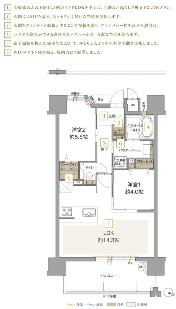 アクタス博多グランミライ プレミアム 間取り D type