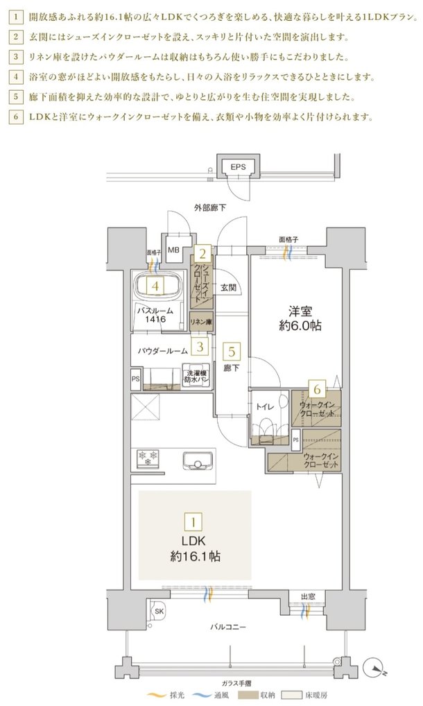 アクタス博多グランミライ プレミアム 間取り C type【メニュープラン1】