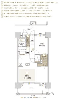 アクタス博多グランミライ プレミアム 間取り C type【メニュープラン1】