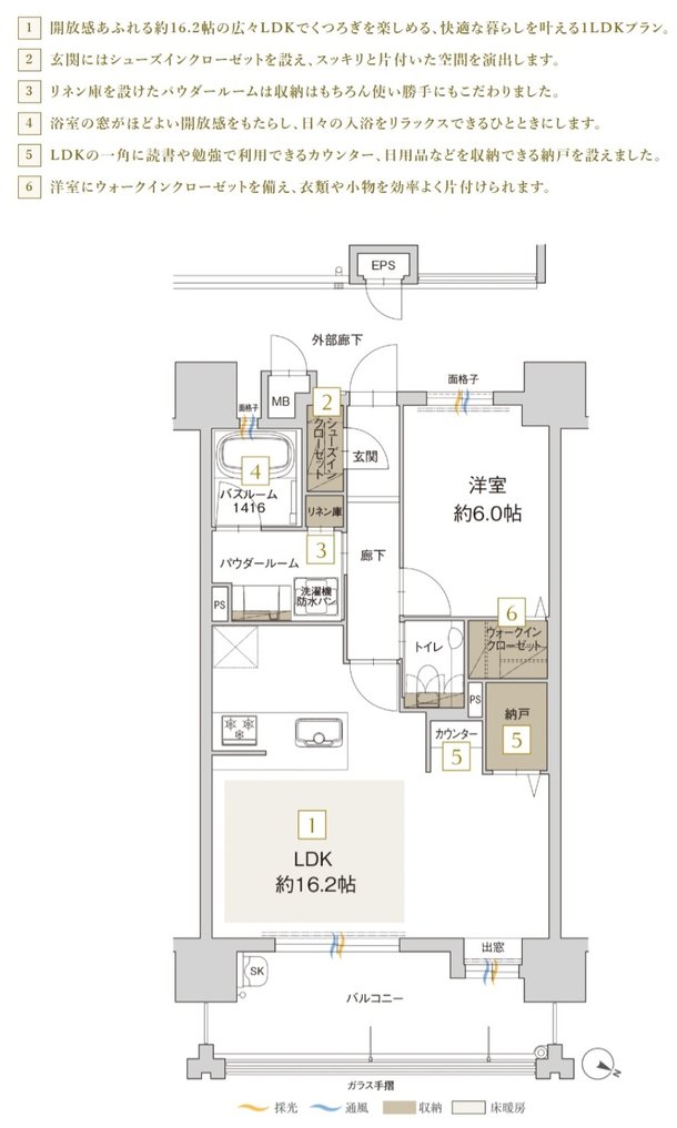 アクタス博多グランミライ プレミアム 間取り C type【メニュープラン2】