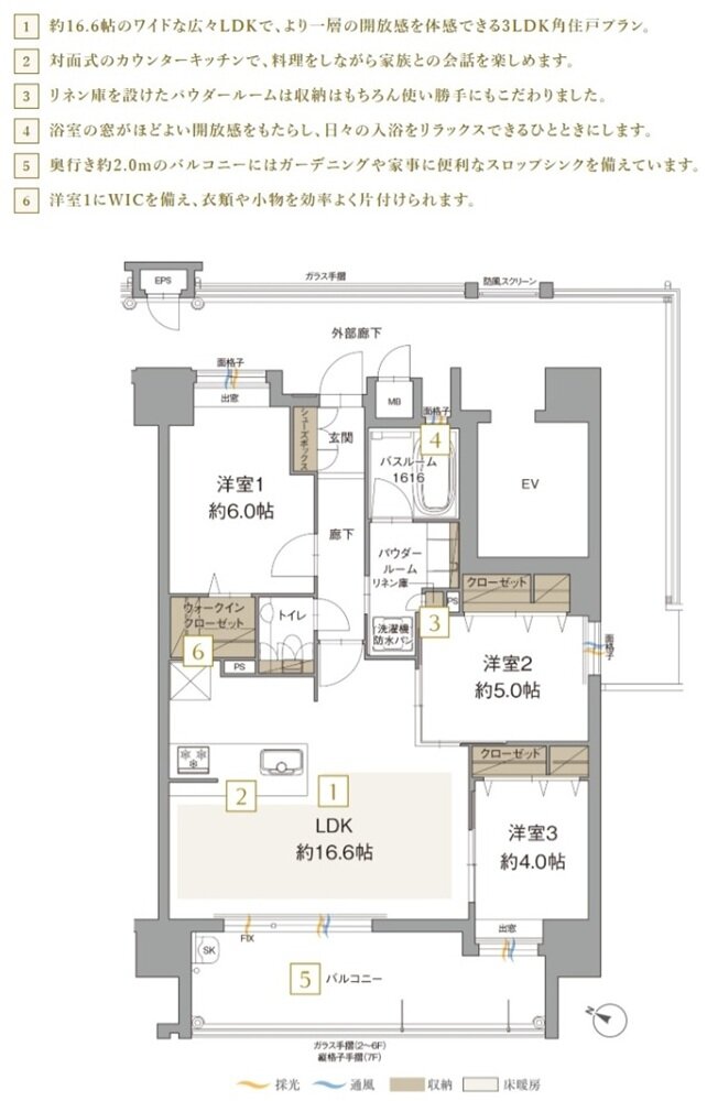 アクタス博多グランミライ プレミアム 間取り H type
