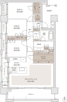 パークホームズ福岡浄水通 間取り Dタイプ