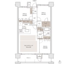 パークホームズ福岡浄水通 間取り Fタイプ