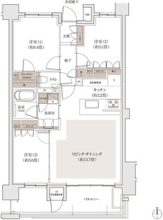 パークホームズ福岡浄水通 間取り Gタイプ