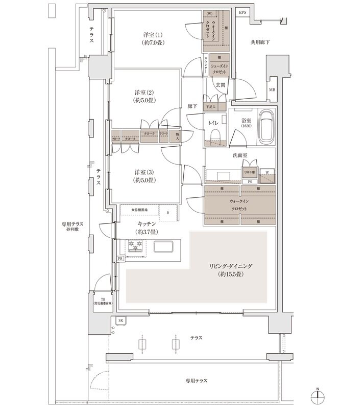 パークホームズ福岡浄水通 間取り Dgタイプ