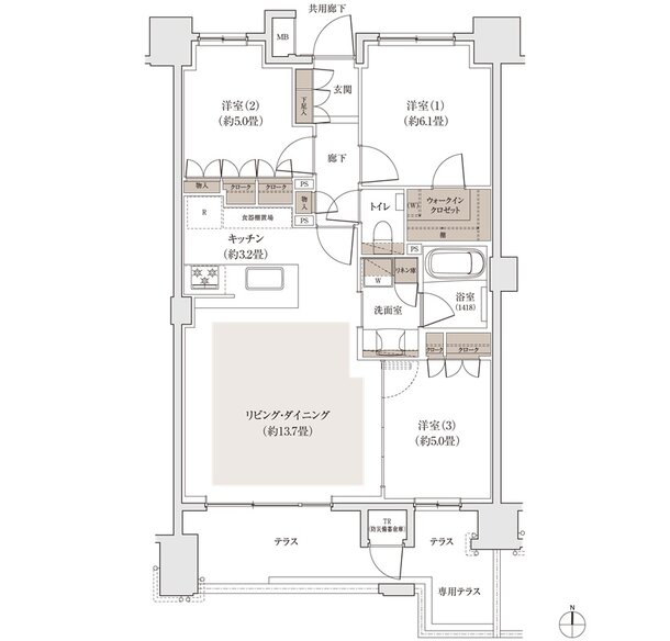 パークホームズ福岡浄水通 間取り Igタイプ
