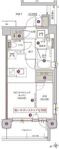 クレアホームズ フラン横浜戸塚 間取り F type
