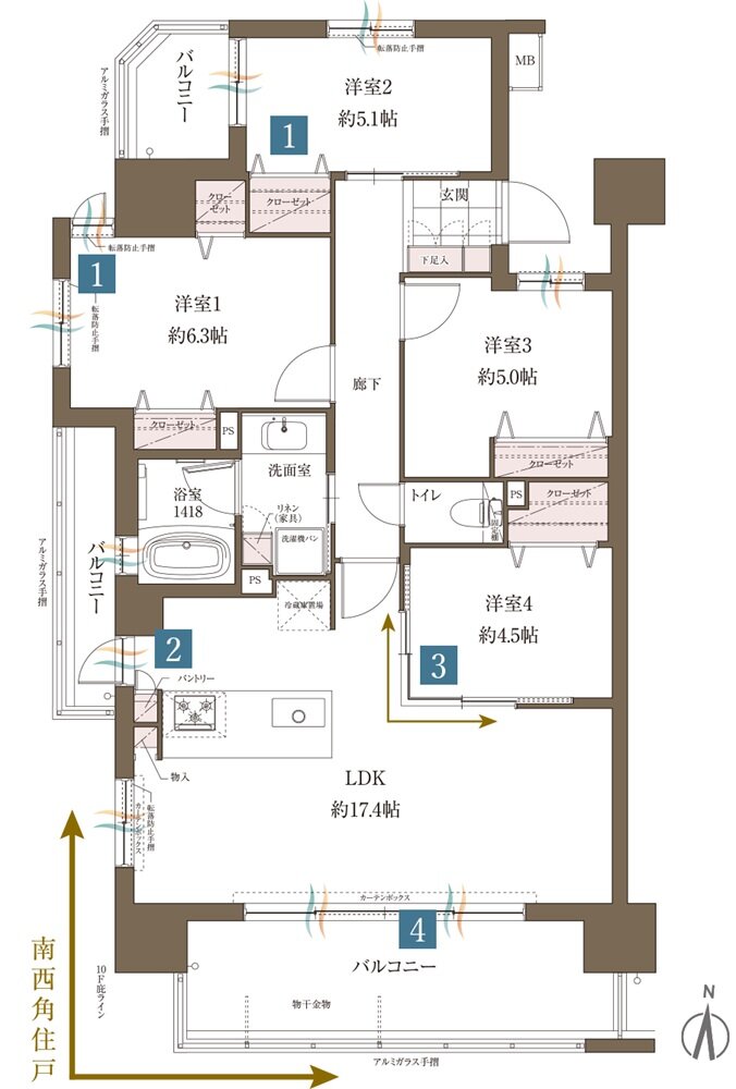 レクシア柳丸ガーデンフォート 間取り A type