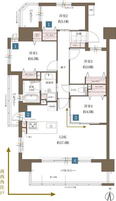 レクシア柳丸ガーデンフォート 間取り A type