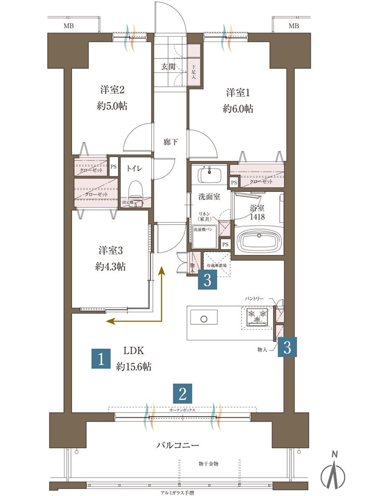 レクシア柳丸ガーデンフォート 間取り C type