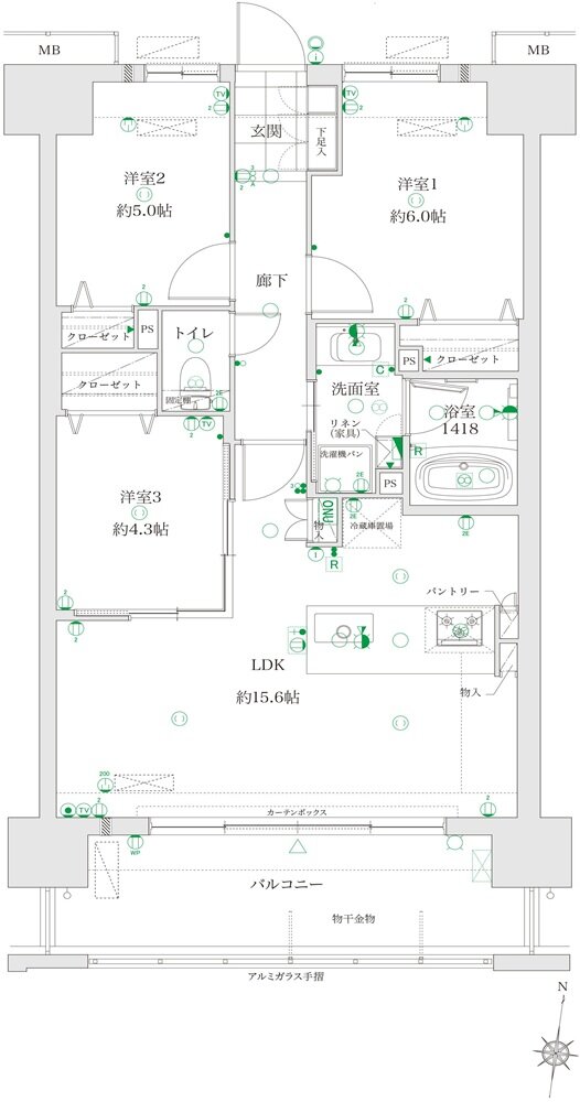 レクシア柳丸ガーデンフォート 間取り C type