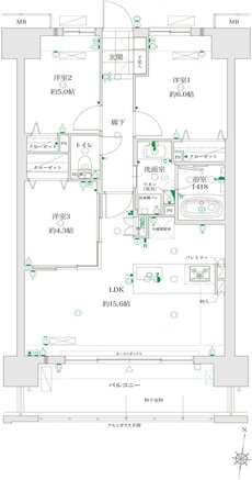 レクシア柳丸ガーデンフォート 間取り C type