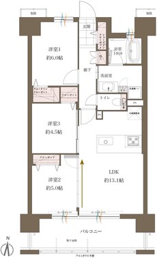 レクシア柳丸ガーデンフォート 間取り D type