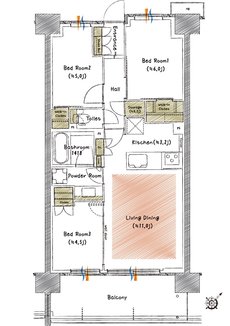プレシス海老名グランサウス 間取り B3タイプ