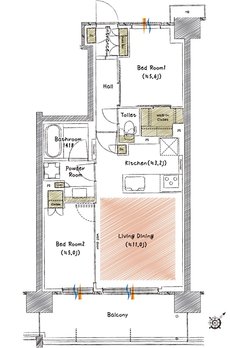 プレシス海老名グランサウス 間取り B5タイプ
