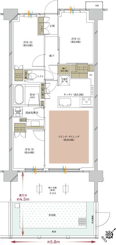 プレシス海老名グランサウス 間取り C5gタイプ