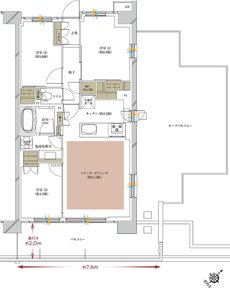 プレシス海老名グランサウス 間取り C9rタイプ