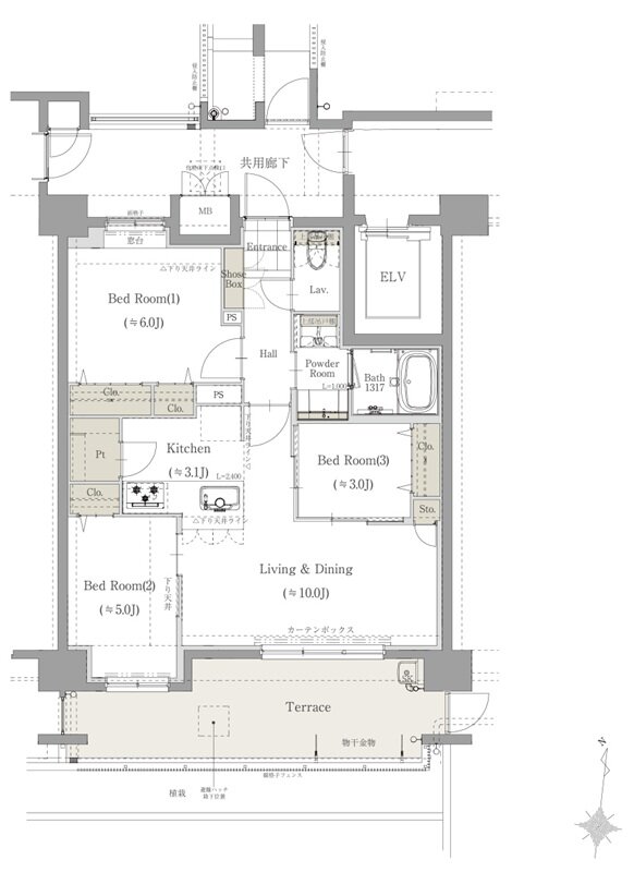 クラブスタイル神松寺 間取り B1タイプ