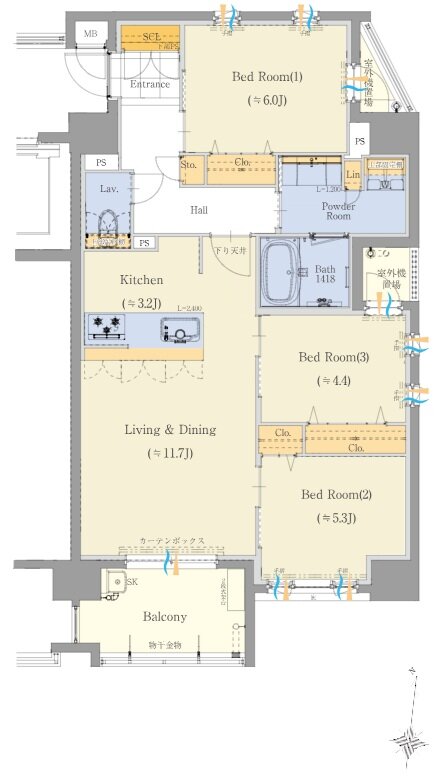 クラブスタイル神松寺 間取り Cタイプ