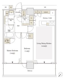 セントラルガーデン月島　ザ　タワー 間取り 61Bnw type