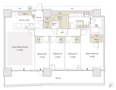 セントラルガーデン月島　ザ　タワー 間取り 104Anw type