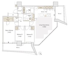 セントラルガーデン月島　ザ　タワー 間取り 80An type