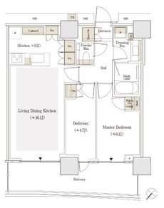 セントラルガーデン月島　ザ　タワー 間取り 61Dnw type