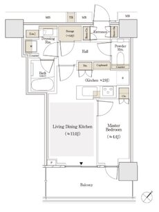 セントラルガーデン月島　ザ　タワー 間取り 42Bse type