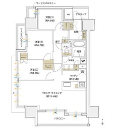 シエリア大阪谷町 間取り A TYPE