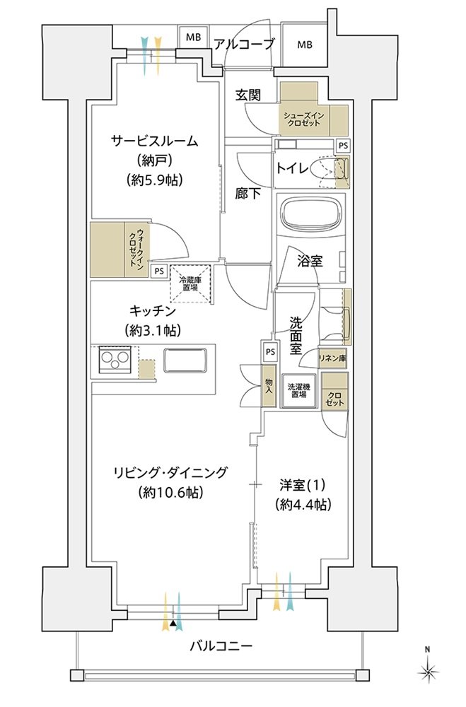 シエリア大阪谷町 間取り D TYPE
