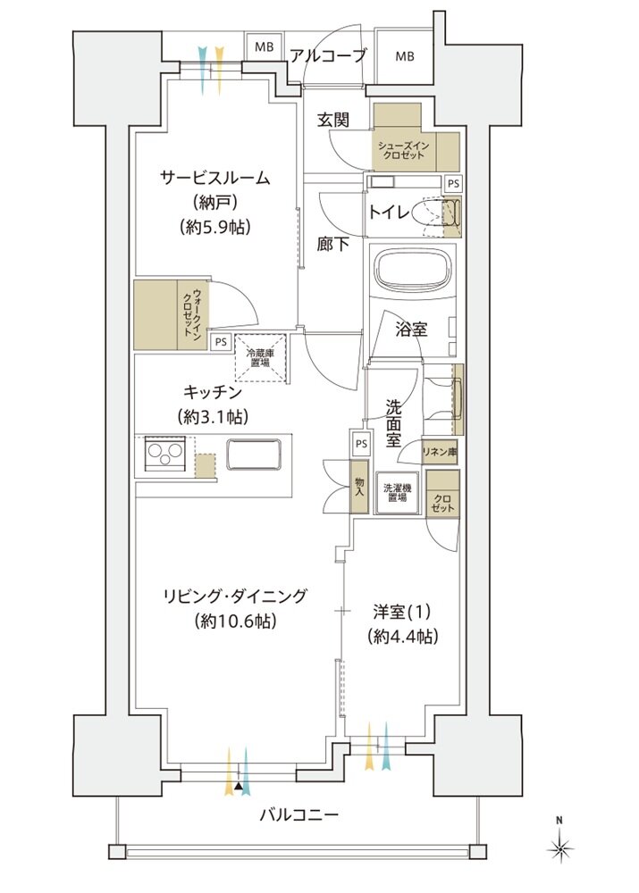 シエリア大阪谷町 間取り D TYPE