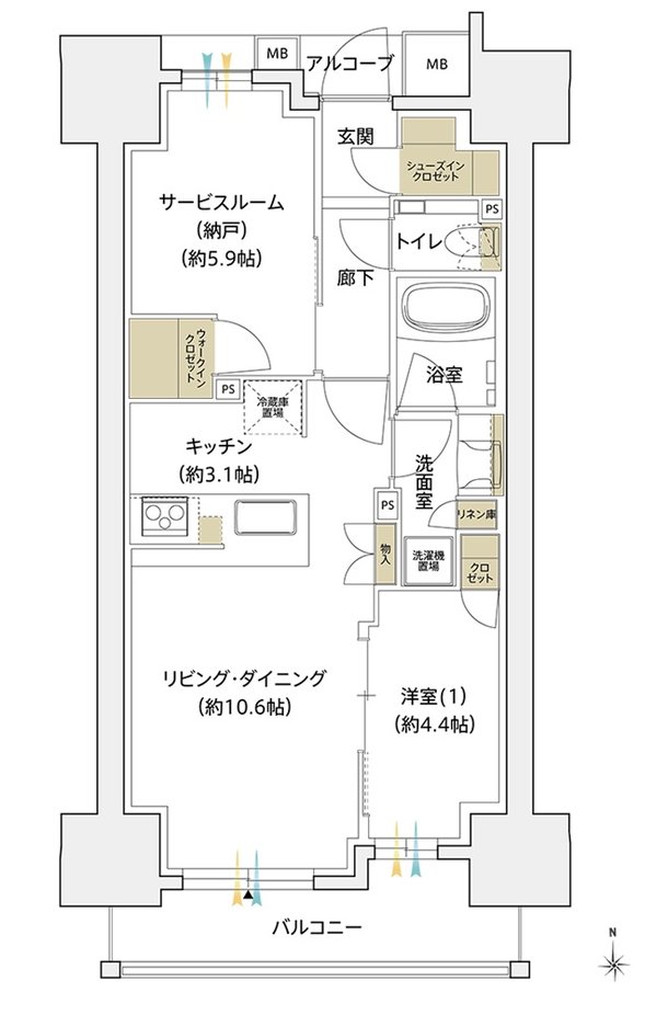 シエリア大阪谷町 間取り D TYPE