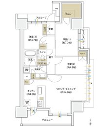 シエリア大阪谷町 間取り E TYPE
